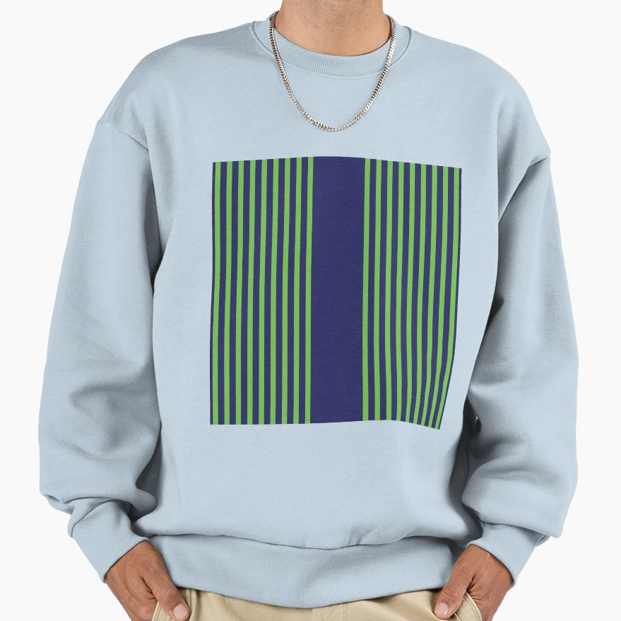 Navy And Green Stripes 2 Sweatshirt - Minimalist Print Unisex - T-Shirt, Sweatshirt, Hoodie
