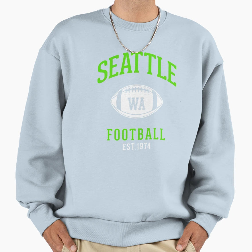 Distressed Seattle Seahawks Football Sweatshirt - Custom Art Print Unisex - T-Shirt, Sweatshirt, Hoodie