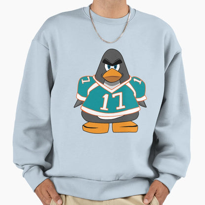 Jaylen Waddle Miami Football Penguin Sweatshirt - Aesthetic Graphic Unisex - T-Shirt, Sweatshirt, Hoodie