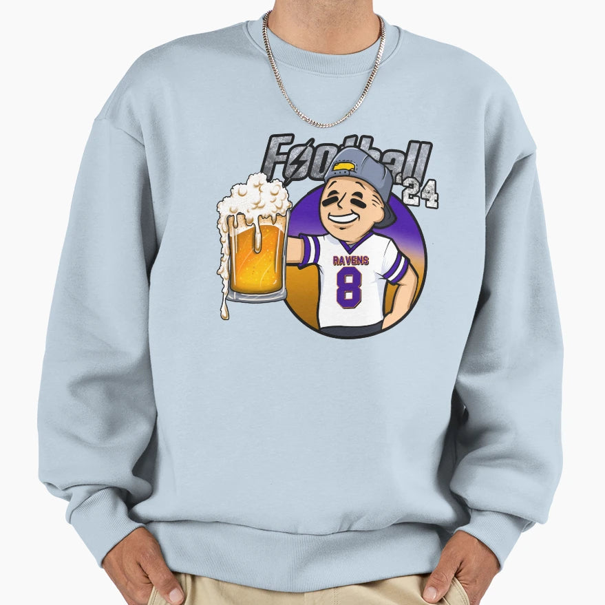 Baltimore Beer And Football Sweatshirt - Graphic Print for Adults - T-Shirt, Sweatshirt, Hoodie