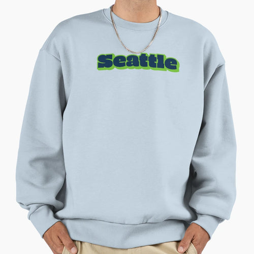 Seattle 70S Vibes Blue Steel Sweatshirt - Minimalist Print Unisex - T-Shirt, Sweatshirt, Hoodie