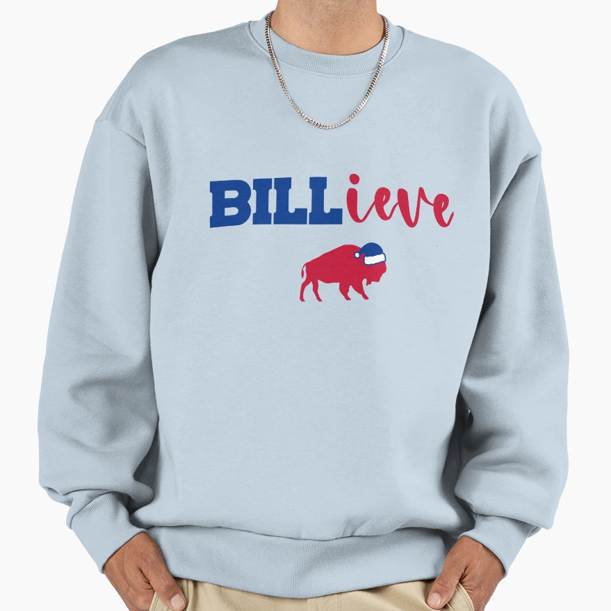 Billieve Buffalo Santa Hat Sweatshirt - Graphic Print Men Women - T-Shirt, Sweatshirt, Hoodie