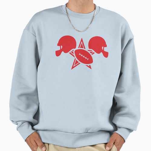 American Football Gridiron Star Sweatshirt - Casual Everyday Wear Unisex - T-Shirt, Sweatshirt, Hoodie