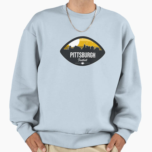 Pittsburgh Football Skyline Badge Sweatshirt - Trendy Graphic Men Women - T-Shirt, Sweatshirt, Hoodie