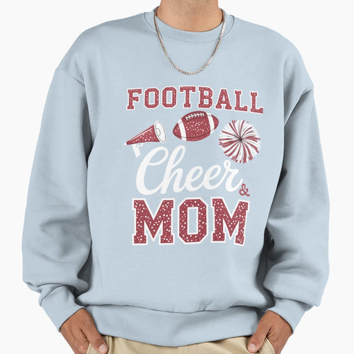Loud Proud Football And Cheer Mom Sweatshirt - Trendy Graphic Men Women - T-Shirt, Sweatshirt, Hoodie