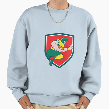 American Football Running Back Charging Sweatshirt - Trendy Graphic Unisex - T-Shirt, Sweatshirt, Hoodie