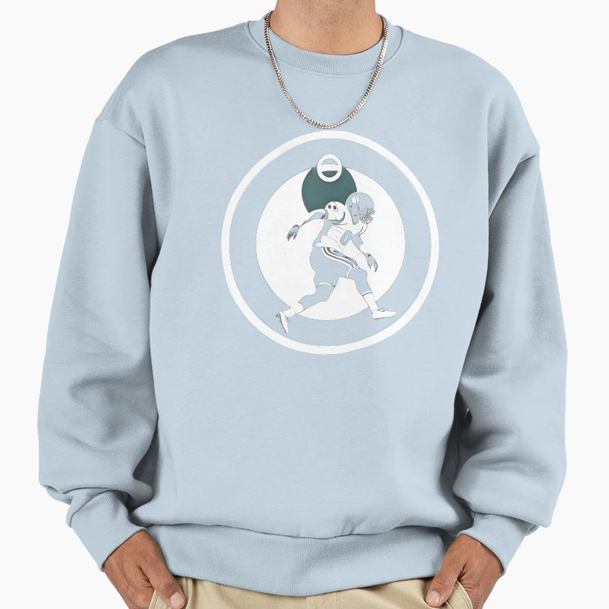Minimalist Football Player Art Sweatshirt - Streetwear Style for Adults - T-Shirt, Sweatshirt, Hoodie