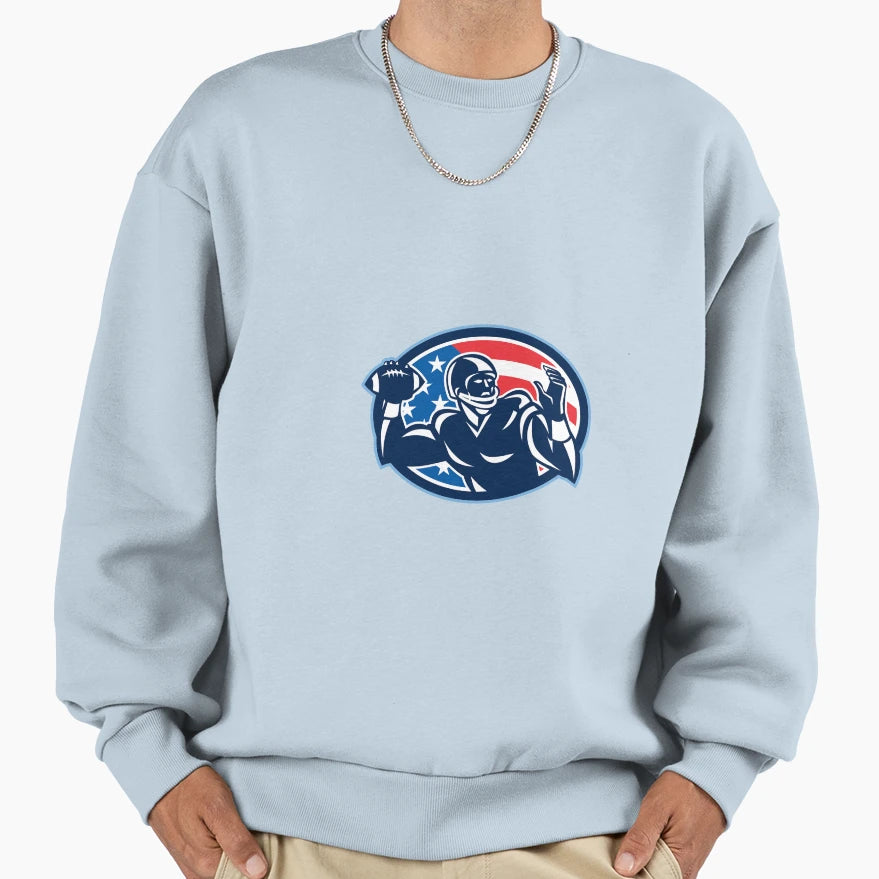 Quarterback Qb Throwing Ball Sweatshirt - Trendy Graphic Unisex - T-Shirt, Sweatshirt, Hoodie