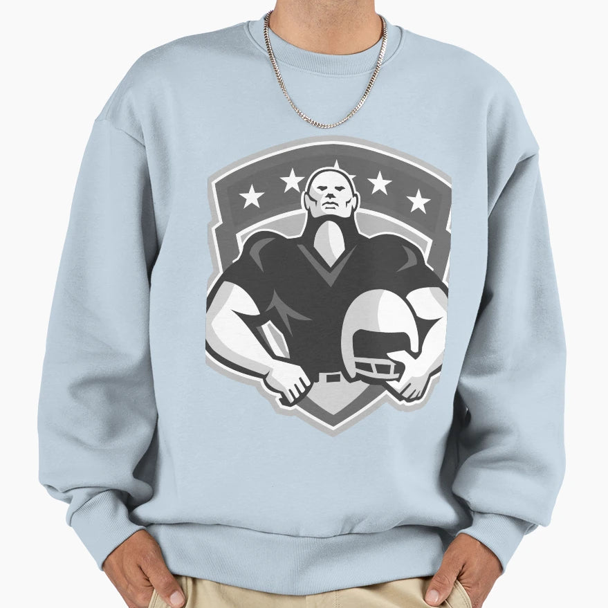 American Football Player Helmet Sweatshirt - Aesthetic Graphic for Adults - T-Shirt, Sweatshirt, Hoodie