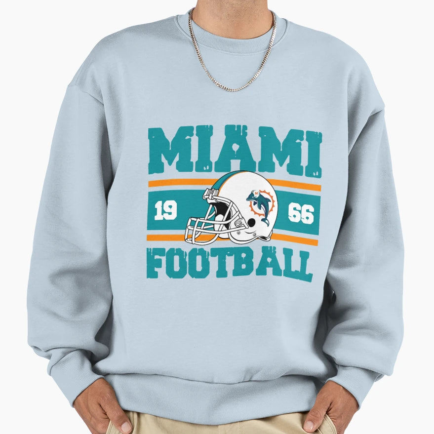 Art Miami Dolphins Sweatshirt - Minimalist Print for Adults - T-Shirt, Sweatshirt, Hoodie