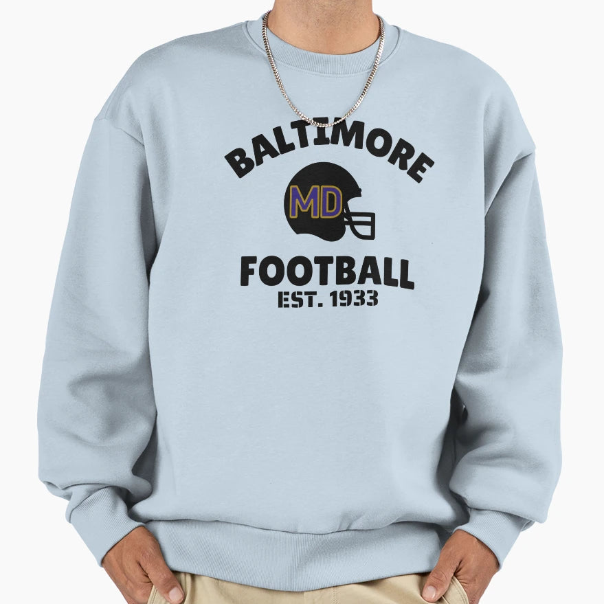 Baltimore Maryland Football Nfl Sweatshirt - Trendy Graphic Men Women - T-Shirt, Sweatshirt, Hoodie