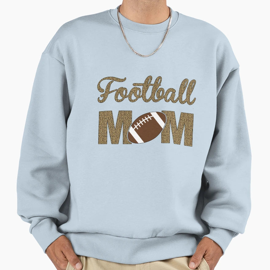 Leopard Football Mom Sweatshirt - Fun Novelty Design Men Women - T-Shirt, Sweatshirt, Hoodie