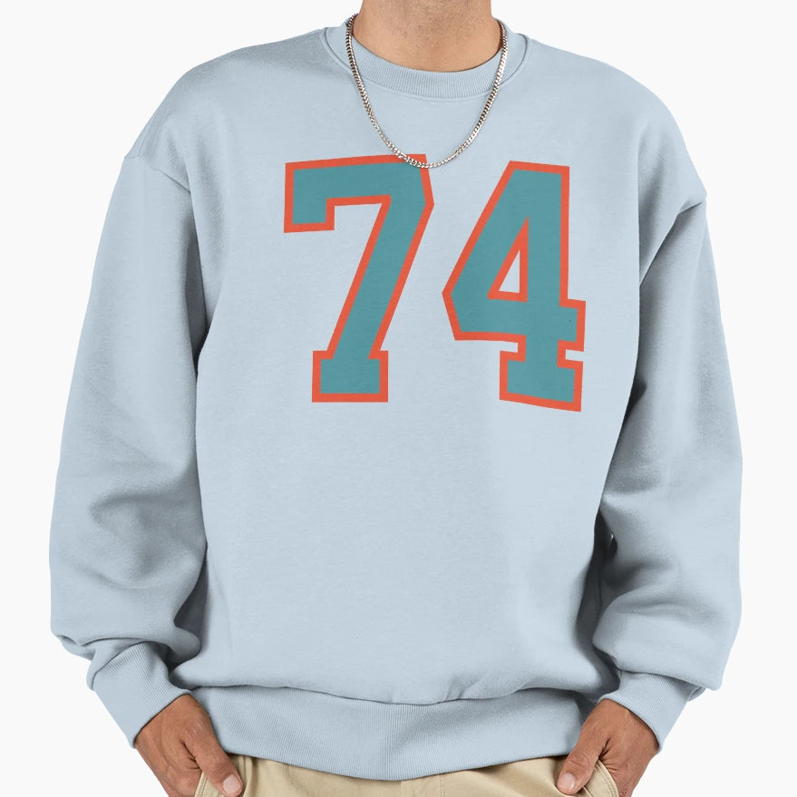 74 Number Aqua Orange Lucky Sweatshirt - Fun Novelty Design Men Women - T-Shirt, Sweatshirt, Hoodie