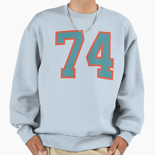 74 Number Aqua Orange Lucky Sweatshirt - Fun Novelty Design Men Women - T-Shirt, Sweatshirt, Hoodie