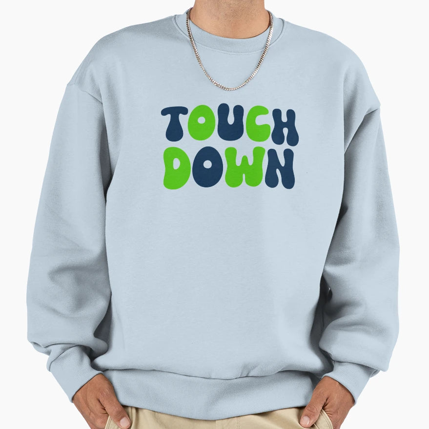 Touch Down Touchdown Lime Green And Sweatshirt - Novelty Apparel Unisex - T-Shirt, Sweatshirt, Hoodie
