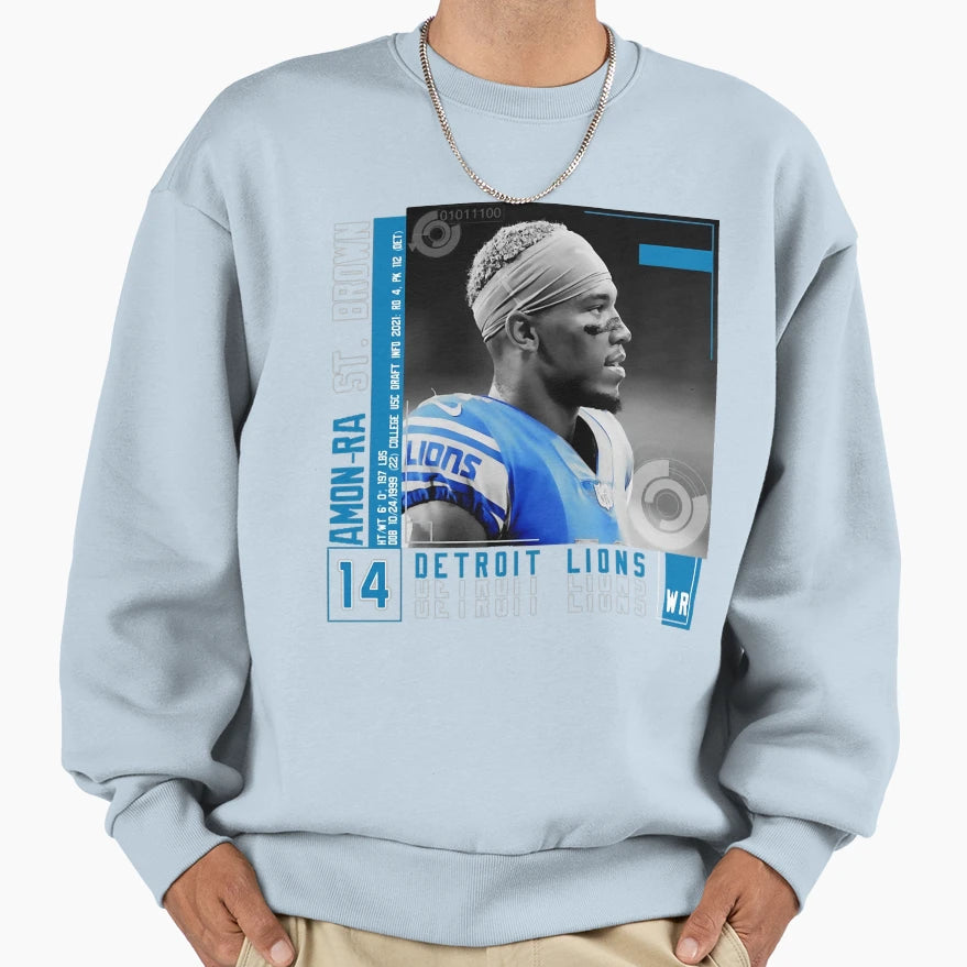 Amon Sport Ra St Brown Football Sweatshirt - Fun Novelty Design Unisex - T-Shirt, Sweatshirt, Hoodie