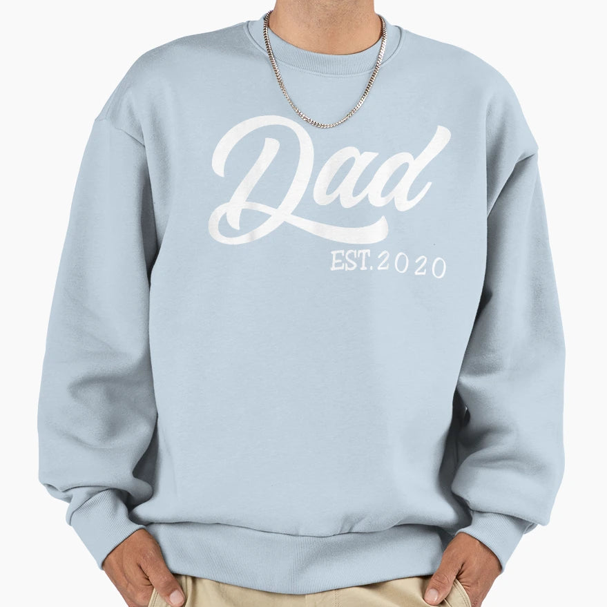 Fathers Day Dad Est 2020 First Time Sweatshirt - Aesthetic Graphic Unisex - T-Shirt, Sweatshirt, Hoodie