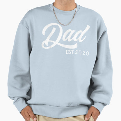 Fathers Day Dad Est 2020 First Time Sweatshirt - Aesthetic Graphic Unisex - T-Shirt, Sweatshirt, Hoodie