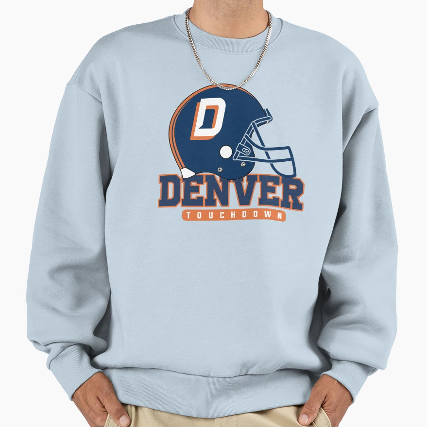 Denver Football Team Kickoff Sweatshirt - Novelty Apparel for Adults - T-Shirt, Sweatshirt, Hoodie