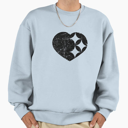 Steeler Heart Black Sweatshirt - Minimalist Print Unisex - T-Shirt, Sweatshirt, Hoodie