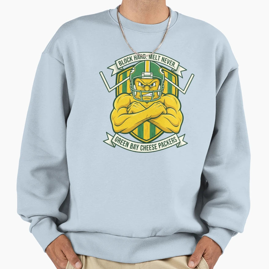 Green Bay Cheese Packers Sweatshirt - Fun Novelty Design Men Women - T-Shirt, Sweatshirt, Hoodie