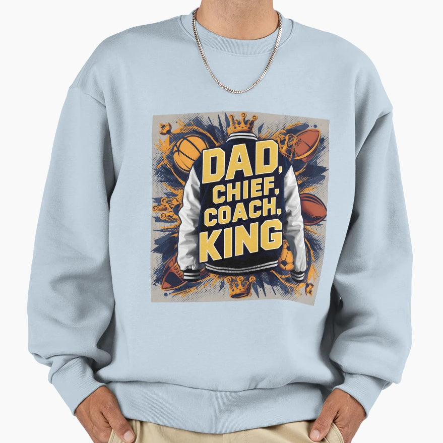 905 Dad Chief Coach King Collegiate Sweatshirt - Aesthetic Graphic Unisex - T-Shirt, Sweatshirt, Hoodie