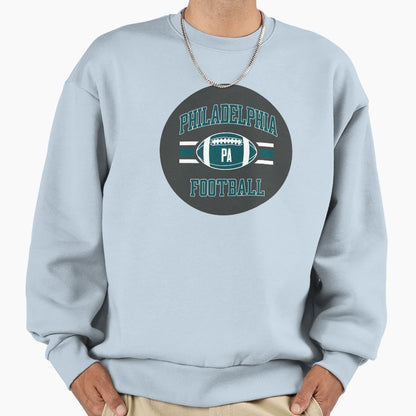 Philly Football Circle Gray Sweatshirt - Novelty Apparel Unisex - T-Shirt, Sweatshirt, Hoodie