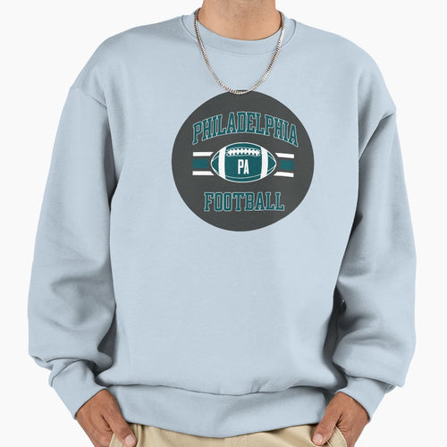 Philly Football Circle Gray Sweatshirt - Novelty Apparel Unisex - T-Shirt, Sweatshirt, Hoodie