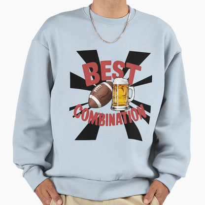 Best Combination Beer And Football Sweatshirt - Unique Graphic for Adults - T-Shirt, Sweatshirt, Hoodie