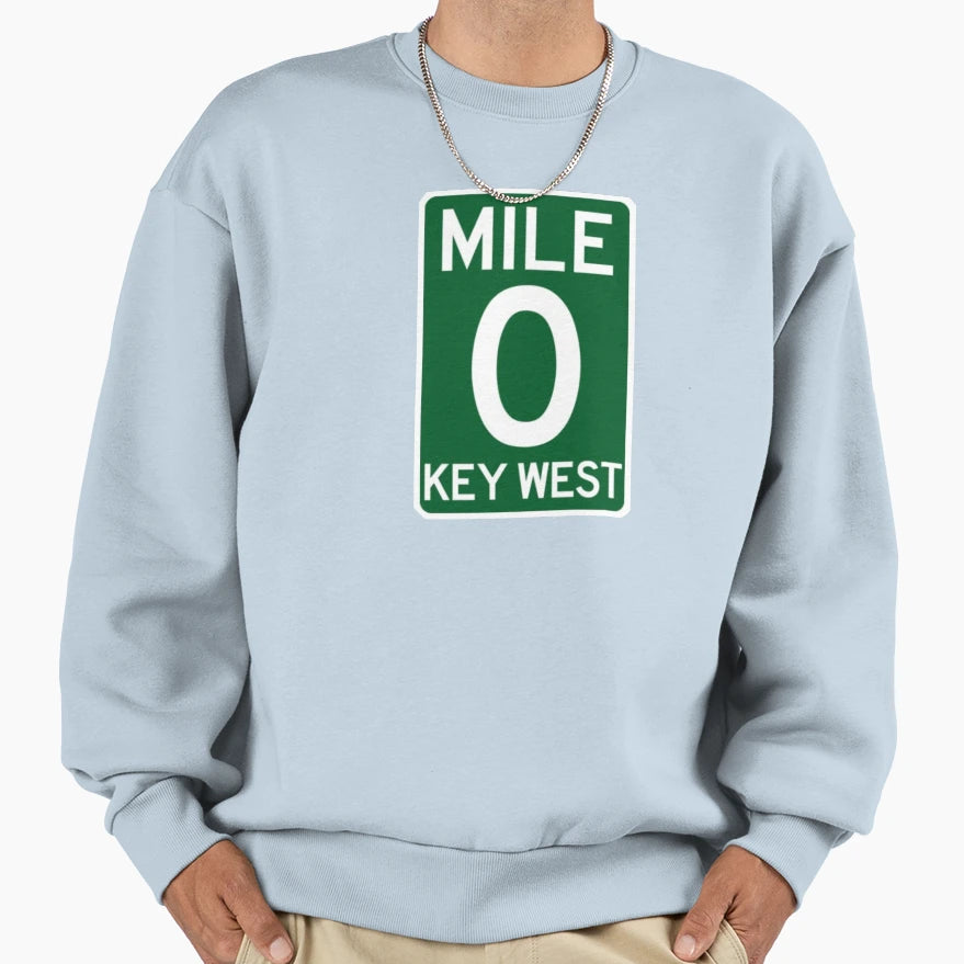 Mile 0 Key West Sweatshirt - Fun Novelty Design Unisex - T-Shirt, Sweatshirt, Hoodie