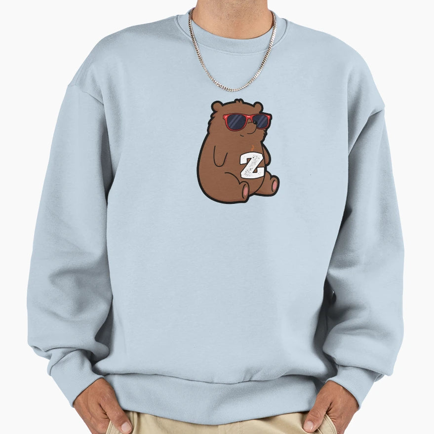 Alphabet Letter Z Beary Brown Sweatshirt - Casual Everyday Wear Men Women - T-Shirt, Sweatshirt, Hoodie