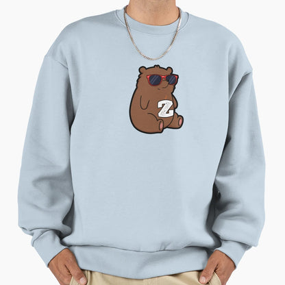 Alphabet Letter Z Beary Brown Sweatshirt - Casual Everyday Wear Men Women - T-Shirt, Sweatshirt, Hoodie