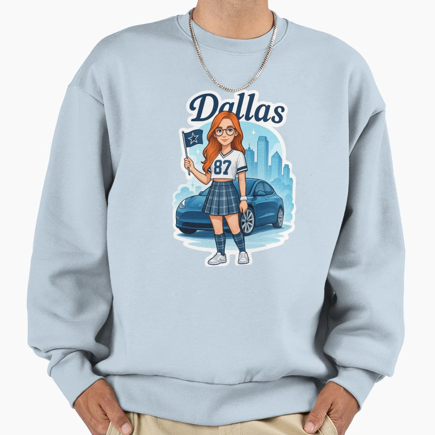 Dallas Cowboys Fan Preppy Sweatshirt - Casual Everyday Wear Men Women - T-Shirt, Sweatshirt, Hoodie