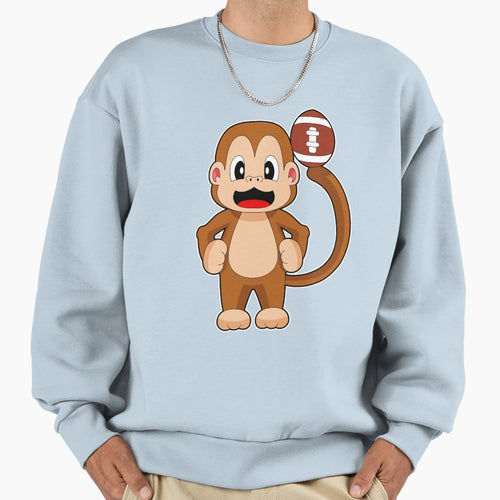 Monkey American Football Sweatshirt - Casual Everyday Wear for Adults - T-Shirt, Sweatshirt, Hoodie