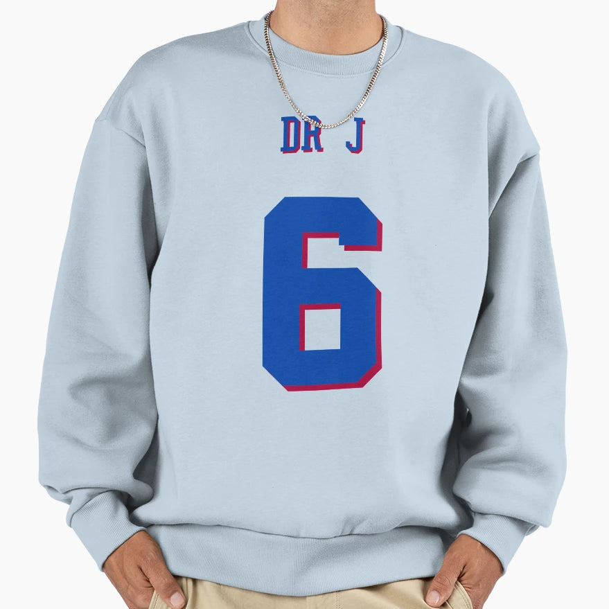 Julius Erving Dr J Jersey No 6 Sweatshirt - Unique Graphic Unisex - T-Shirt, Sweatshirt, Hoodie