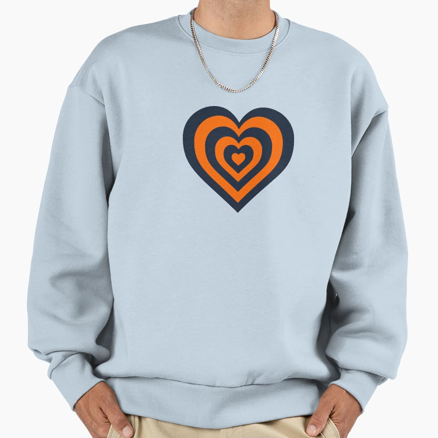 Orange And Blue Powerpuff Heart Sweatshirt - Trendy Graphic for Adults - T-Shirt, Sweatshirt, Hoodie
