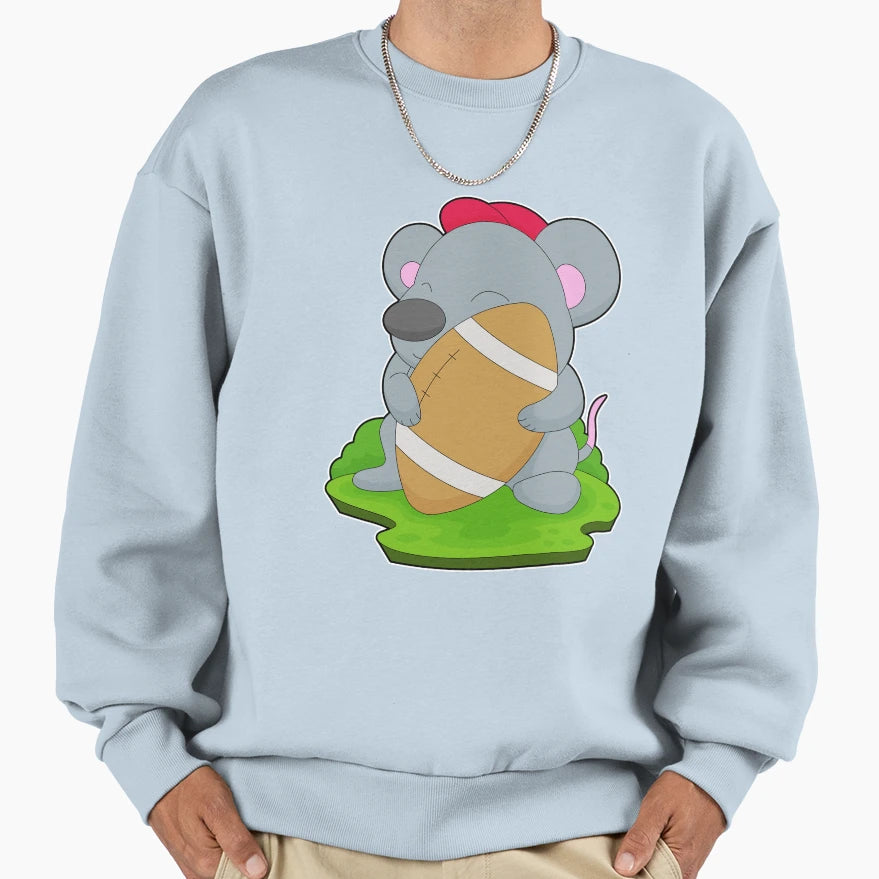 Mouse American Football Sports Sweatshirt - Fun Novelty Design Men Women - T-Shirt, Sweatshirt, Hoodie