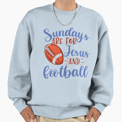 Sundays Are Jesus And Football Sweatshirt - Fun Novelty Design for Adults - T-Shirt, Sweatshirt, Hoodie