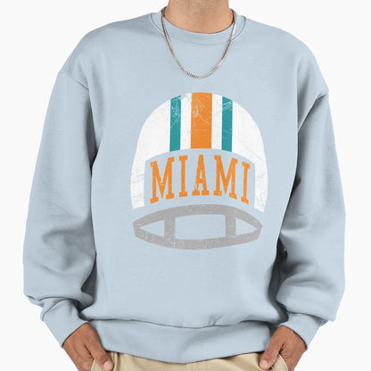 Miami Helmet Aqua Gift Sweatshirt - Graphic Print Men Women - T-Shirt, Sweatshirt, Hoodie