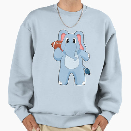 Elephant American Football Sweatshirt - Custom Art Print Men Women - T-Shirt, Sweatshirt, Hoodie
