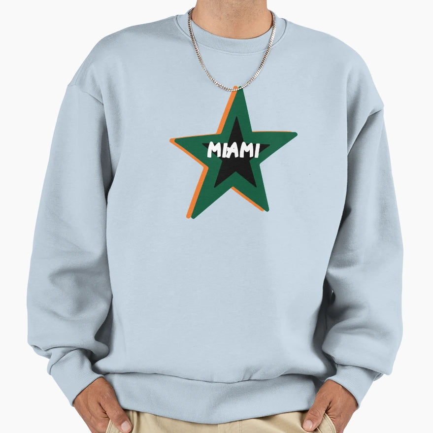 Miami Star Sweatshirt - Trendy Graphic Men Women - T-Shirt, Sweatshirt, Hoodie