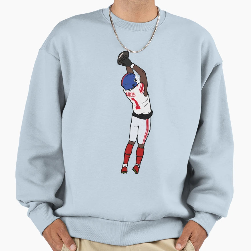 Malik Nabers Catch Sweatshirt - Aesthetic Graphic for Adults - T-Shirt, Sweatshirt, Hoodie