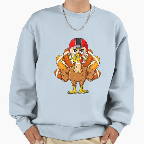 Thanksgiving Turkey Football Player Sweatshirt - Unique Graphic Men Women - T-Shirt, Sweatshirt, Hoodie