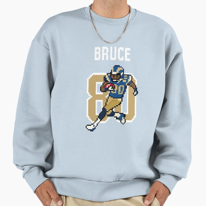 Isaac Bruce 80 Rams 8 Bit Football Sweatshirt - Fun Novelty Design Unisex - T-Shirt, Sweatshirt, Hoodie