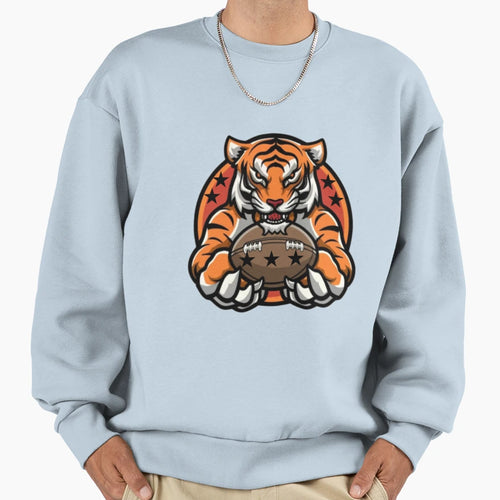 American Football Tiger Sweatshirt - Fun Novelty Design for Adults - T-Shirt, Sweatshirt, Hoodie