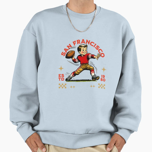 San Francisco Football Player Sweatshirt - Unique Graphic Unisex - T-Shirt, Sweatshirt, Hoodie