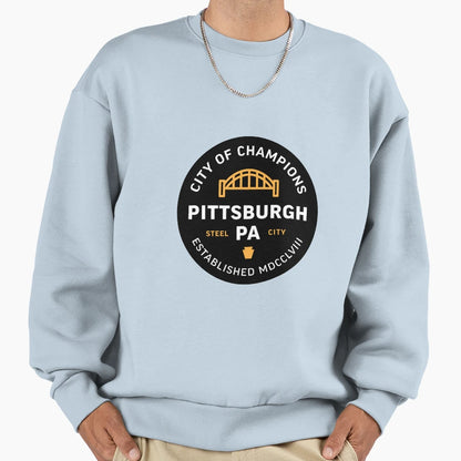 Pittsburgh Badge Sweatshirt - Minimalist Print Men Women - T-Shirt, Sweatshirt, Hoodie