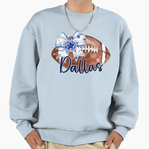 Dallas Football Coquette Bow Sweatshirt - Graphic Print Men Women - T-Shirt, Sweatshirt, Hoodie