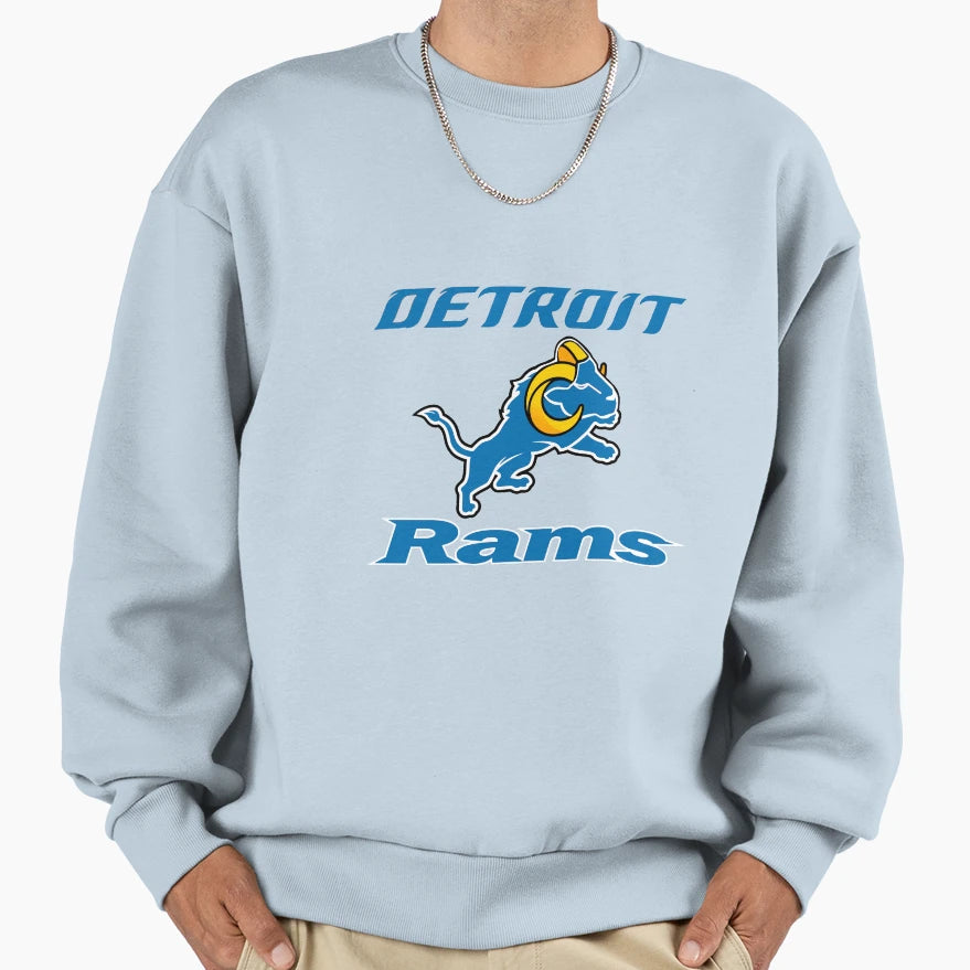 Detriot Rams Sweatshirt - Novelty Apparel for Adults - T-Shirt, Sweatshirt, Hoodie