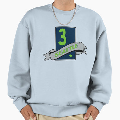 Seattle 3 Banner Emblem Sweatshirt - Novelty Apparel Unisex - T-Shirt, Sweatshirt, Hoodie